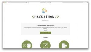 Screenshot of project website: Hackathons #hack4OER